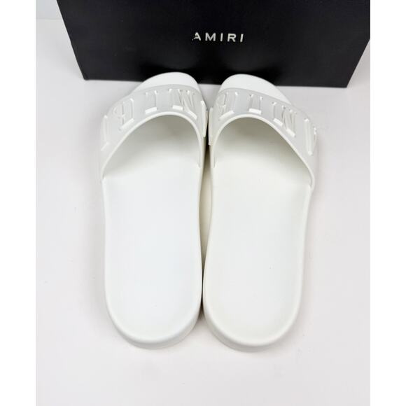 AMIRI White Embossed Logo Rubber Slide Sandals main image 4